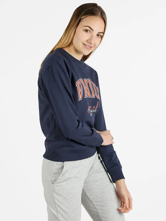 The People Rep Sudadera deportiva de mujer con cuello redondo y escritura