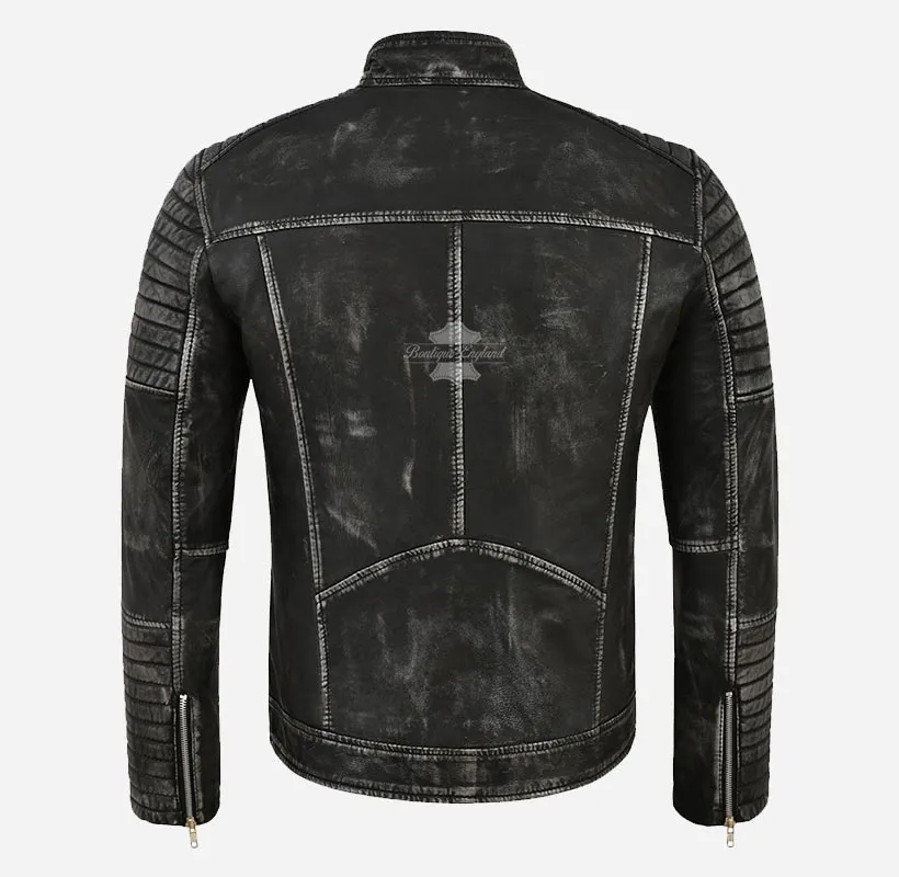 The Scarlet Leather Biker Jacket For Men's Racer Leather Jacket