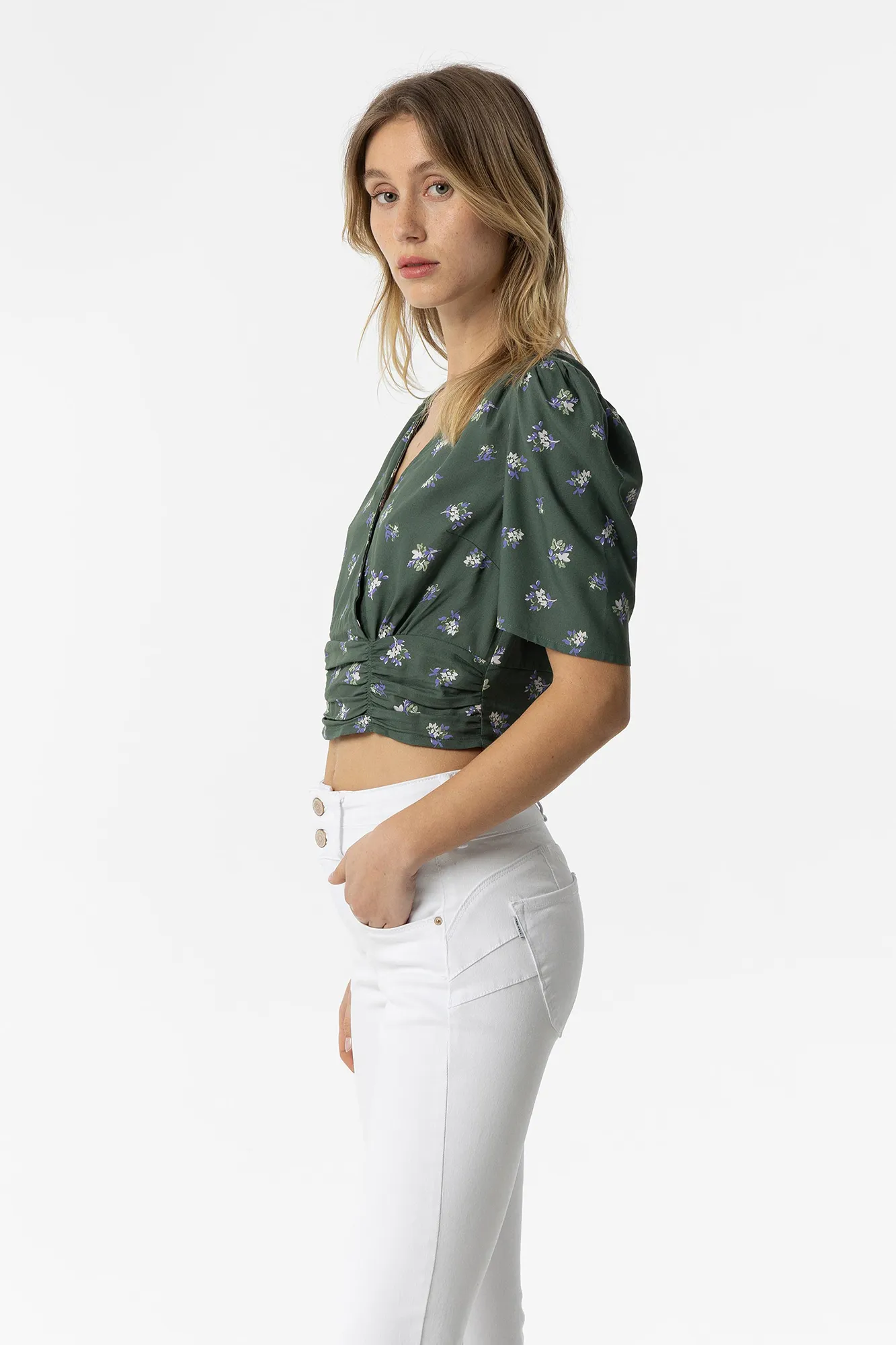 Tiffosi Top Cropped Estampado Floral