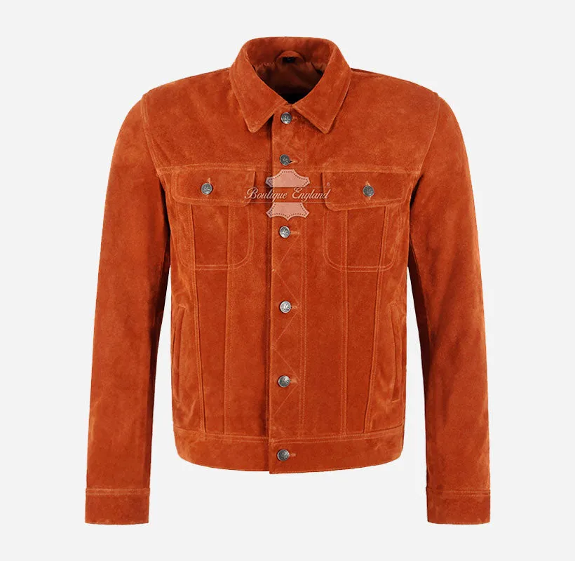 TRUCKER Men's Suede Jacket Western Shirt Style Jacket