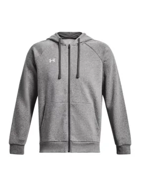 UNDER ARMOUR Sudadera Rival Fleece Full-Zip Hombre Castlerock Light Heather/White