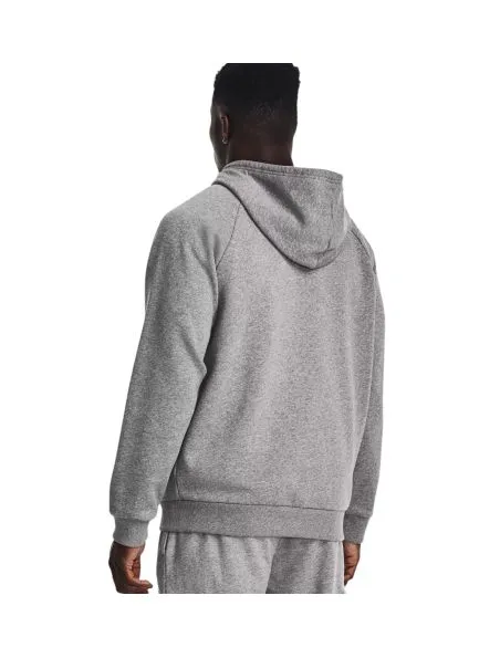 UNDER ARMOUR Sudadera Rival Fleece Full-Zip Hombre Castlerock Light Heather/White