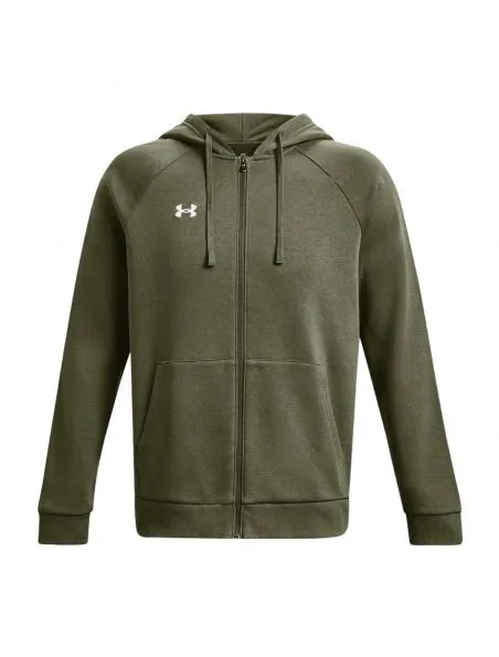 UNDER ARMOUR Sudadera Rival Fleece Full-Zip Hombre Marine Green/White