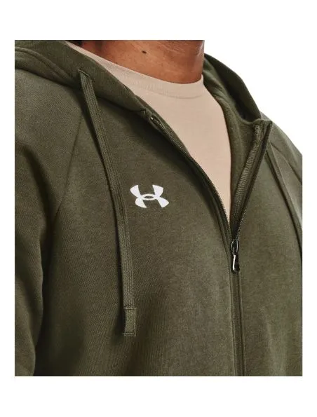 UNDER ARMOUR Sudadera Rival Fleece Full-Zip Hombre Marine Green/White