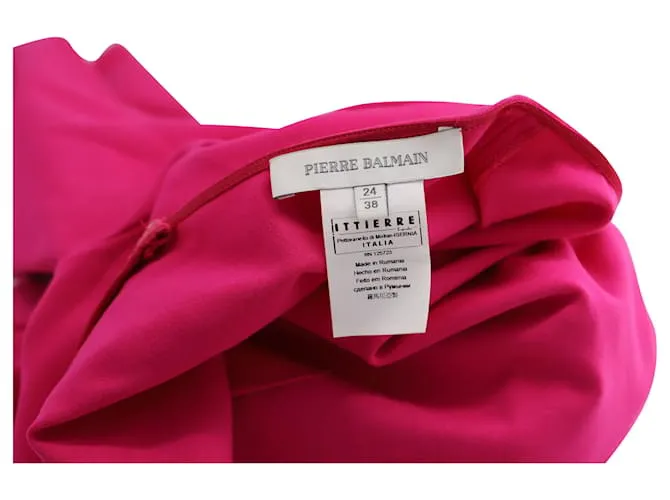 Vestido ajustado a media pierna de punto en viscosa rosa de Pierre Balmain 