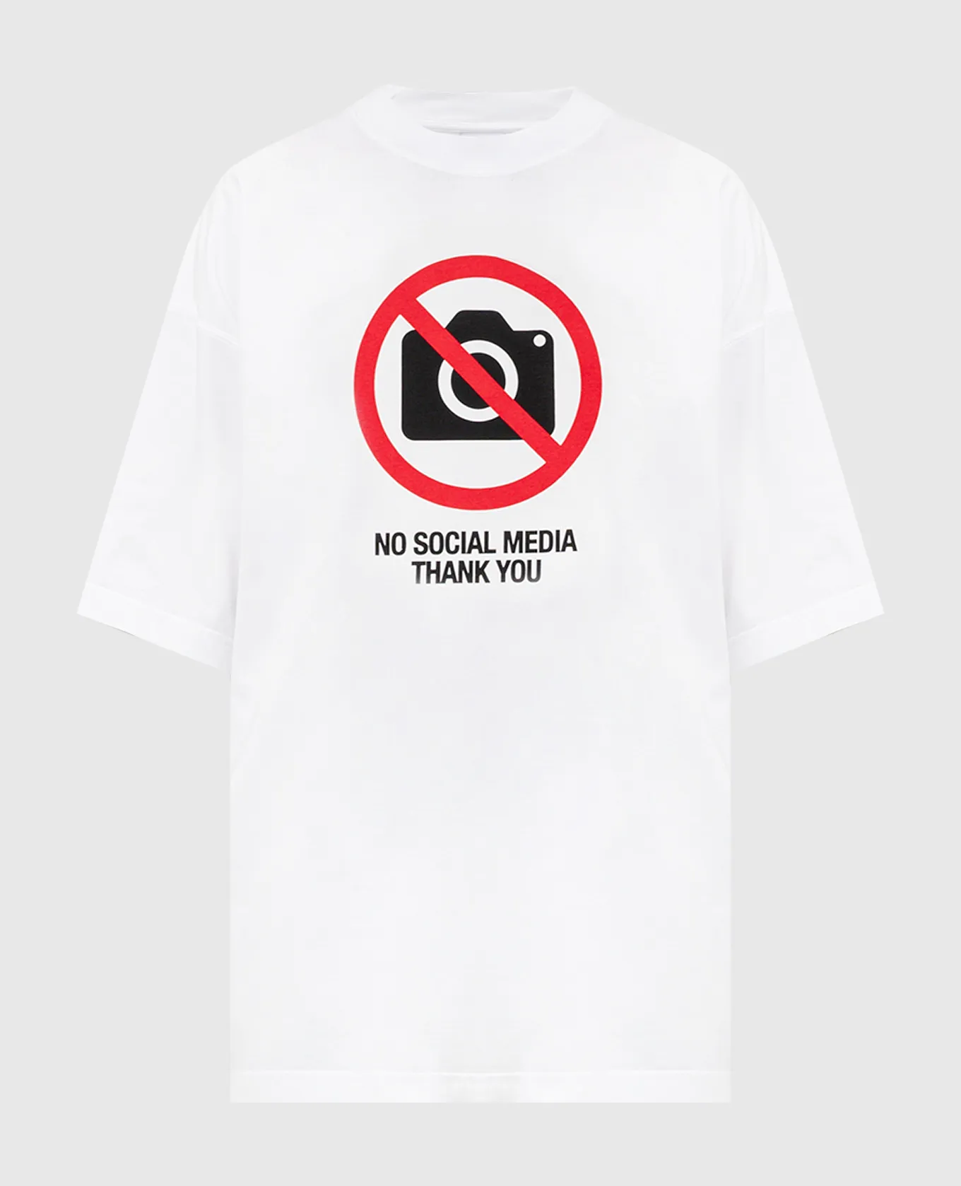 Vetements White t-shirt with No social media print