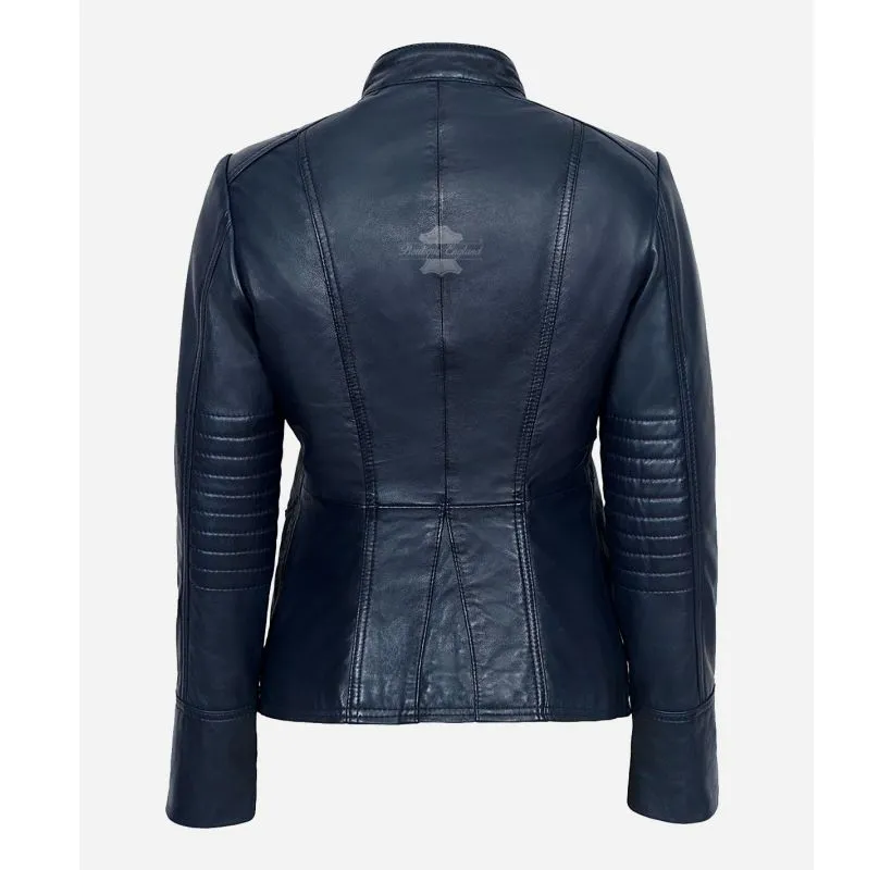 Victory Ladies Jacket Studded Military Parade Style Fitted Leather Jacket