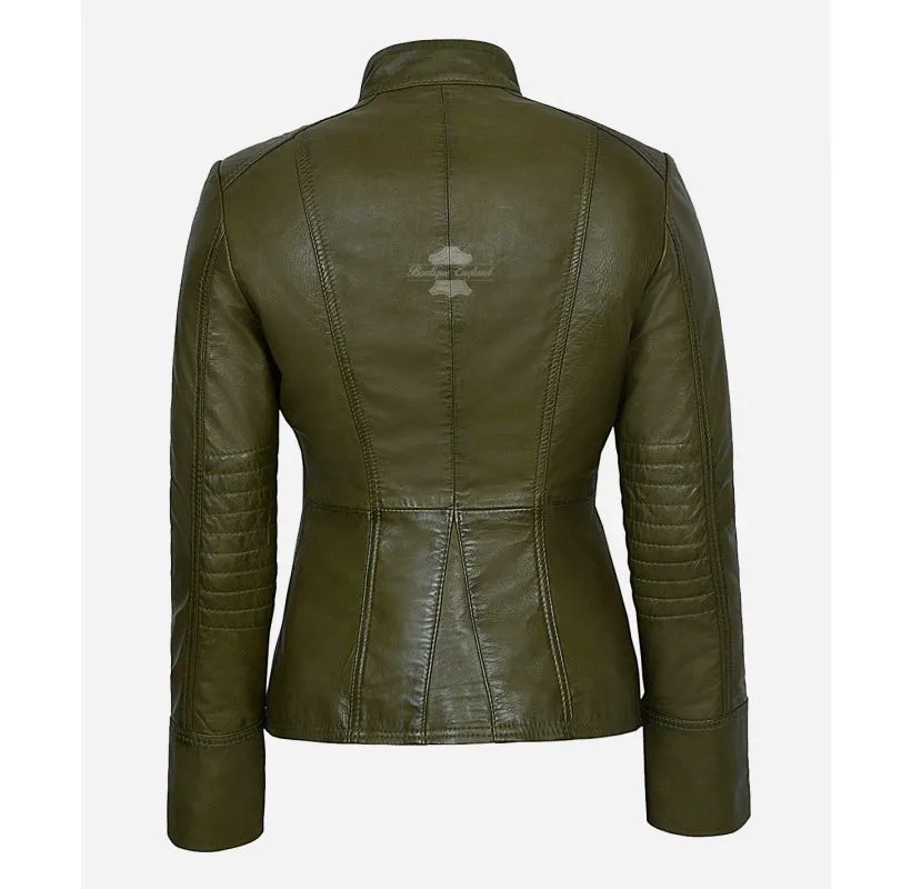 Victory Ladies Jacket Studded Military Parade Style Fitted Leather Jacket