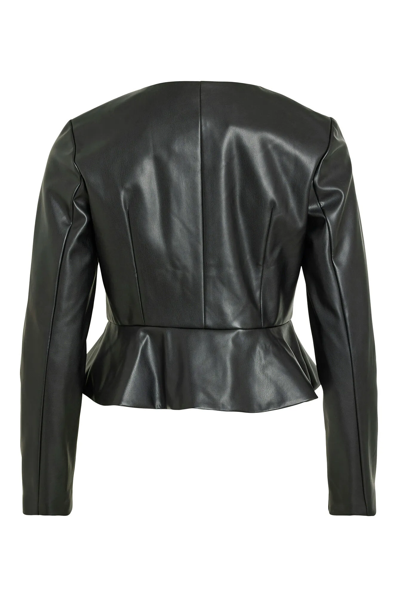 Vila Chaqueta polipiel con peplum