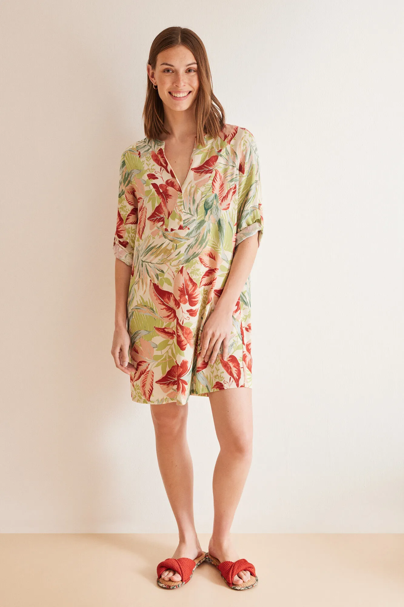 Women'secret Camisola playa estampado tropical