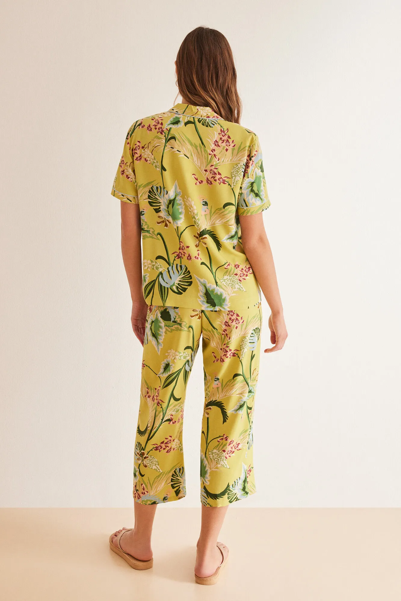 Women'secret Pijama camisero tropical Capri